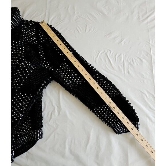 Magnolia Cardigan Womens XL Embellished Sequins Two Button Angora VTG Whimsigoth - Picture 5 of 13